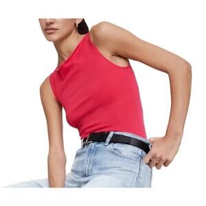 Banana Republic Tank Top Red Boat Neck Extra Fine Merino Knit Sleeveless XS